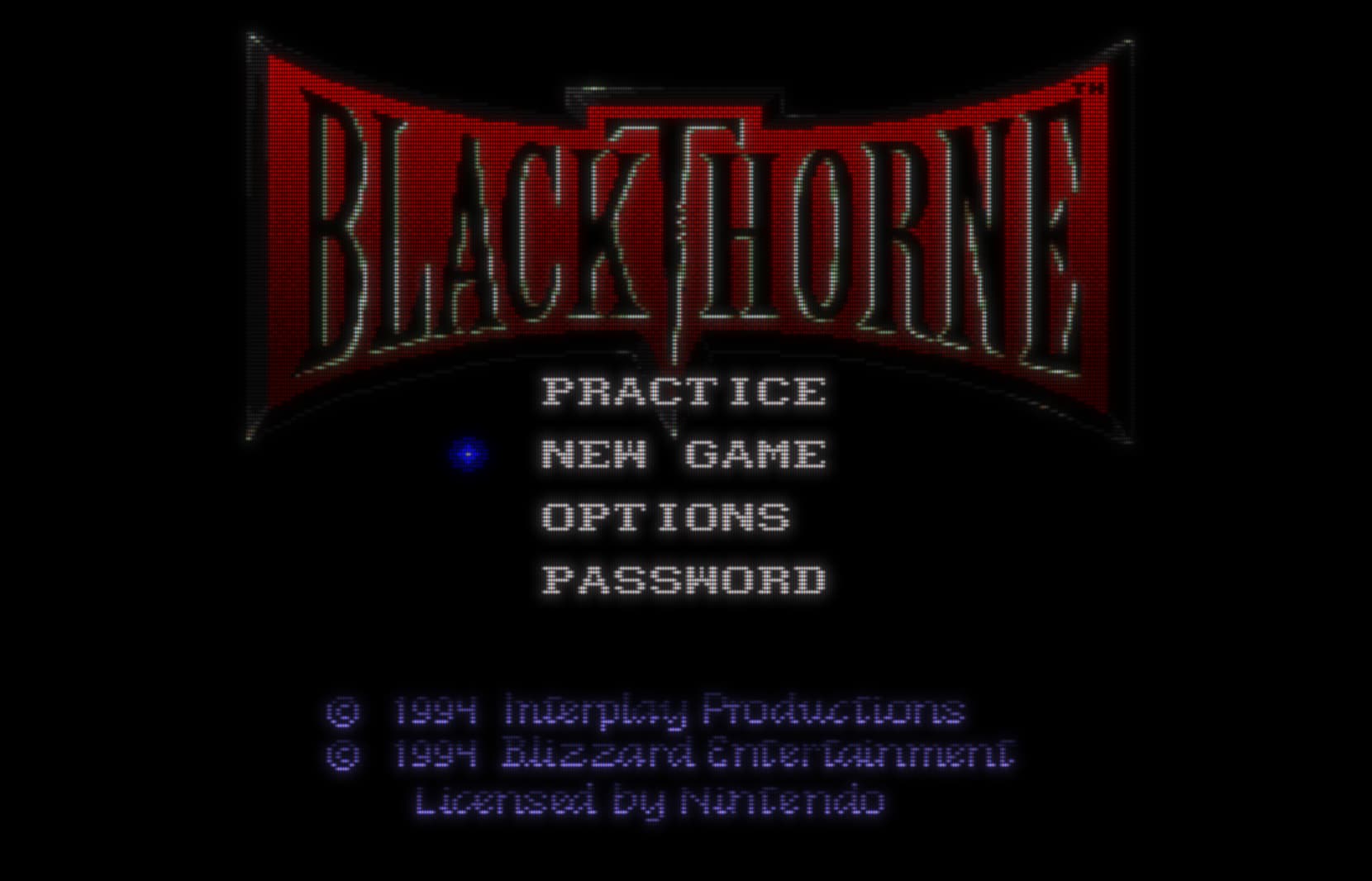 Blackthorne - Menú principal