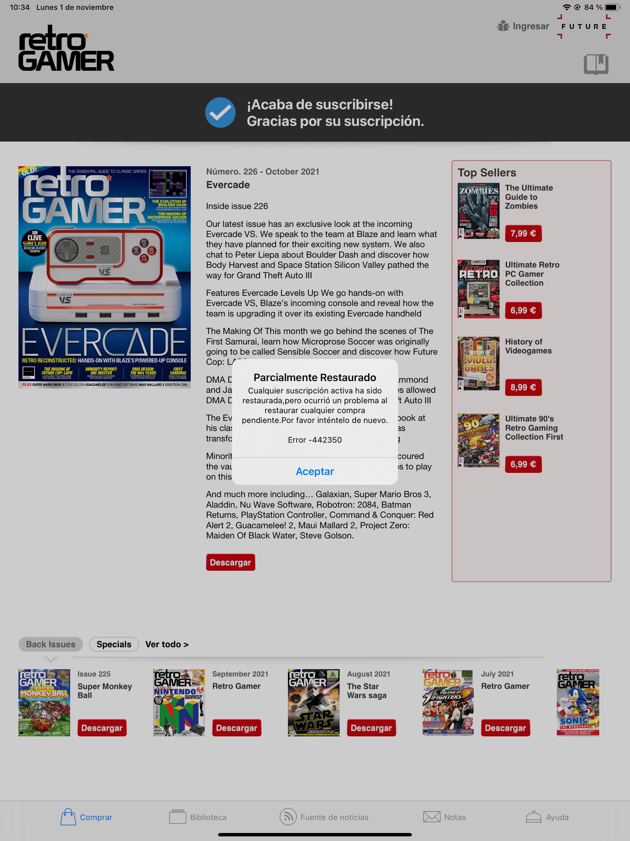 App Retro Gamer - Restaurado parcialmente el acceso a los ejemplares