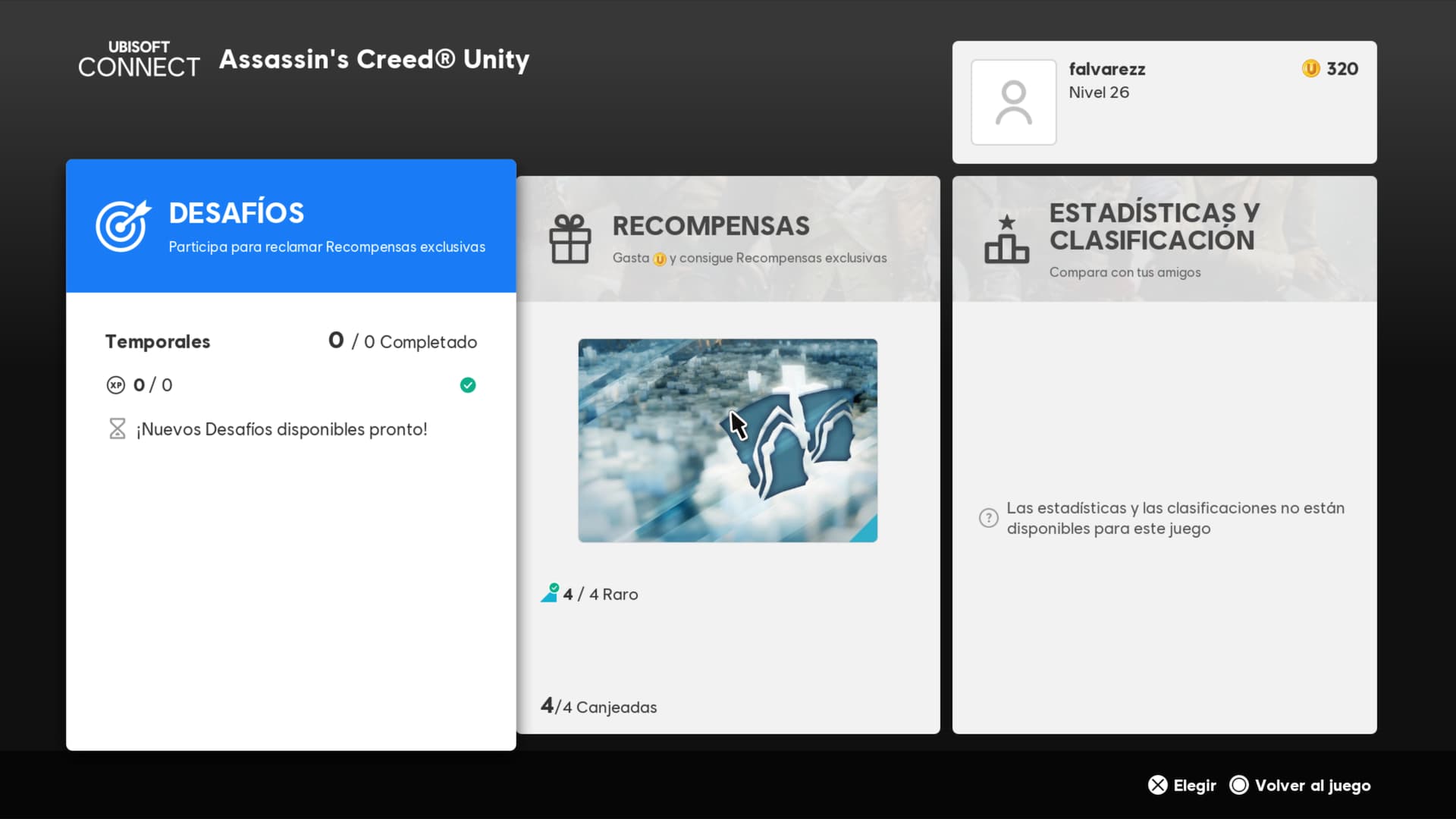 Assassin's Creed Unity. Perfil de UbiSoft Connect