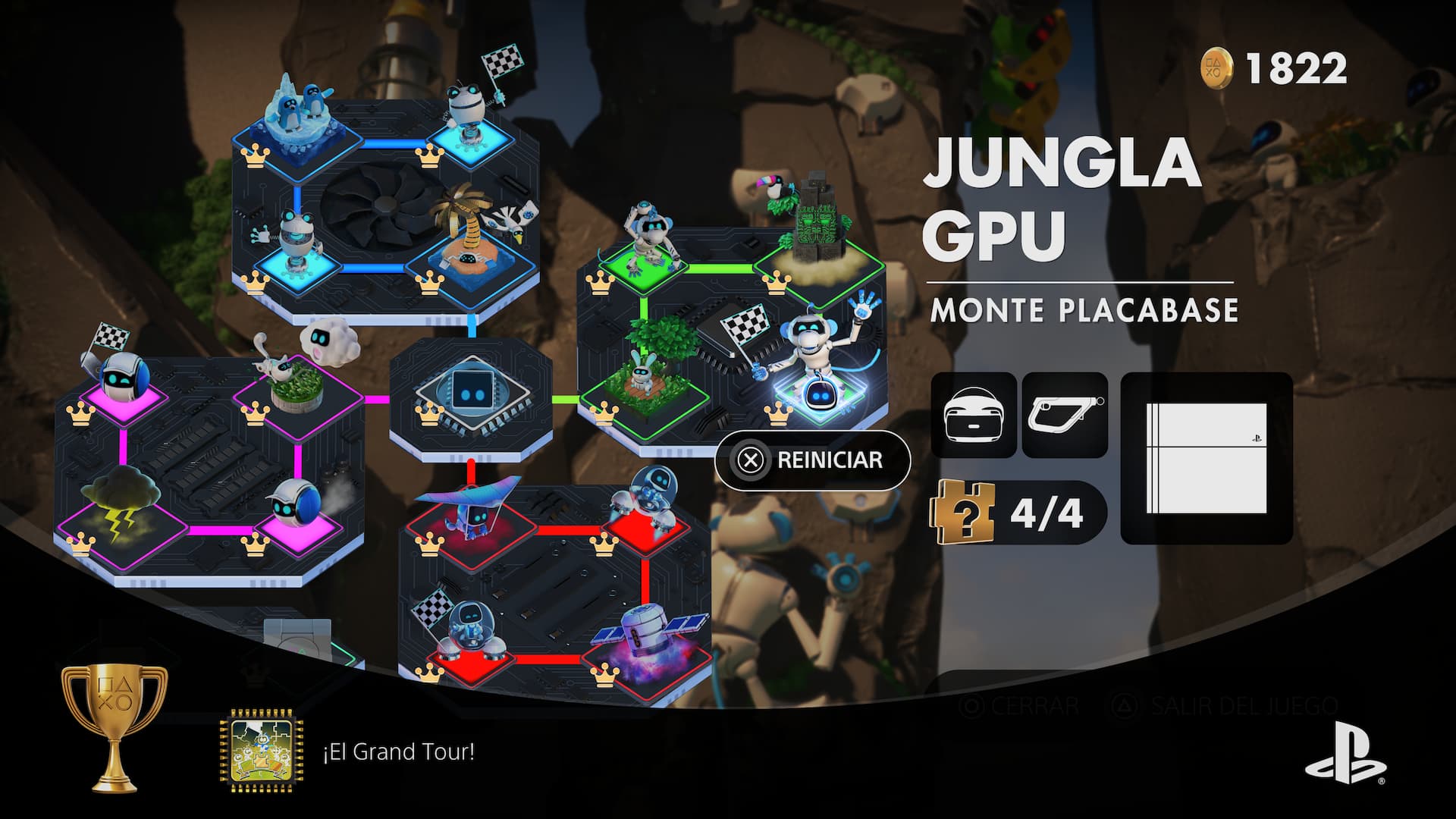 El mapa con las diferentes zonas de juego