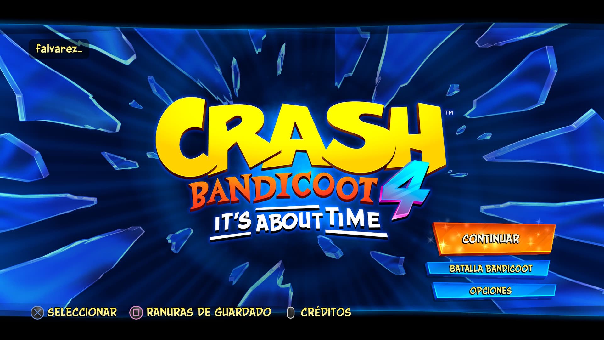 Crash Bandicoot 4: Menú